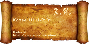 Komsa Ulpián névjegykártya